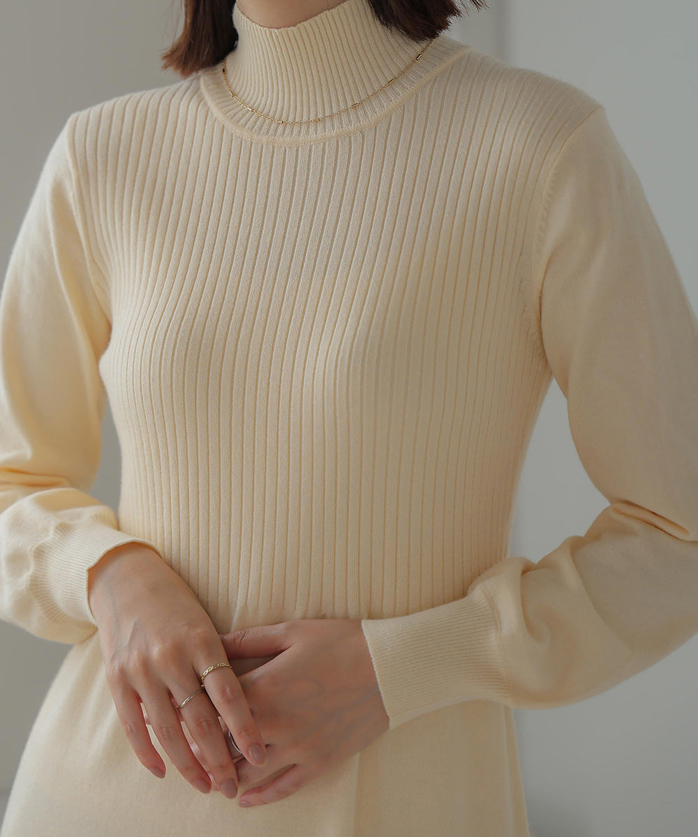 ハーフZIPトップ&ニットワンピースセット