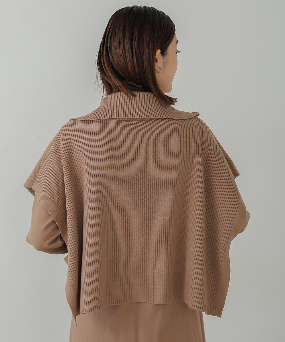 ハーフZIPトップ&ニットワンピースセット