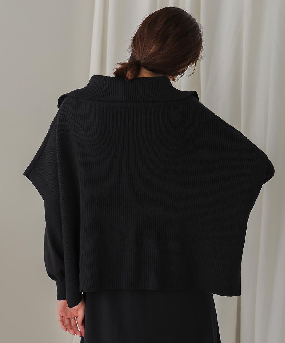 ハーフZIPトップ&ニットワンピースセット