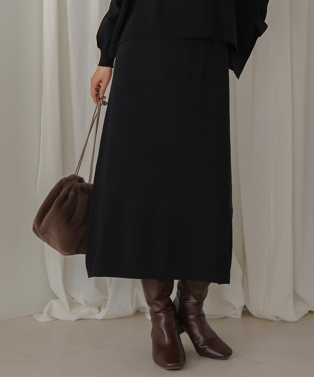 ハーフZIPトップ&ニットワンピースセット