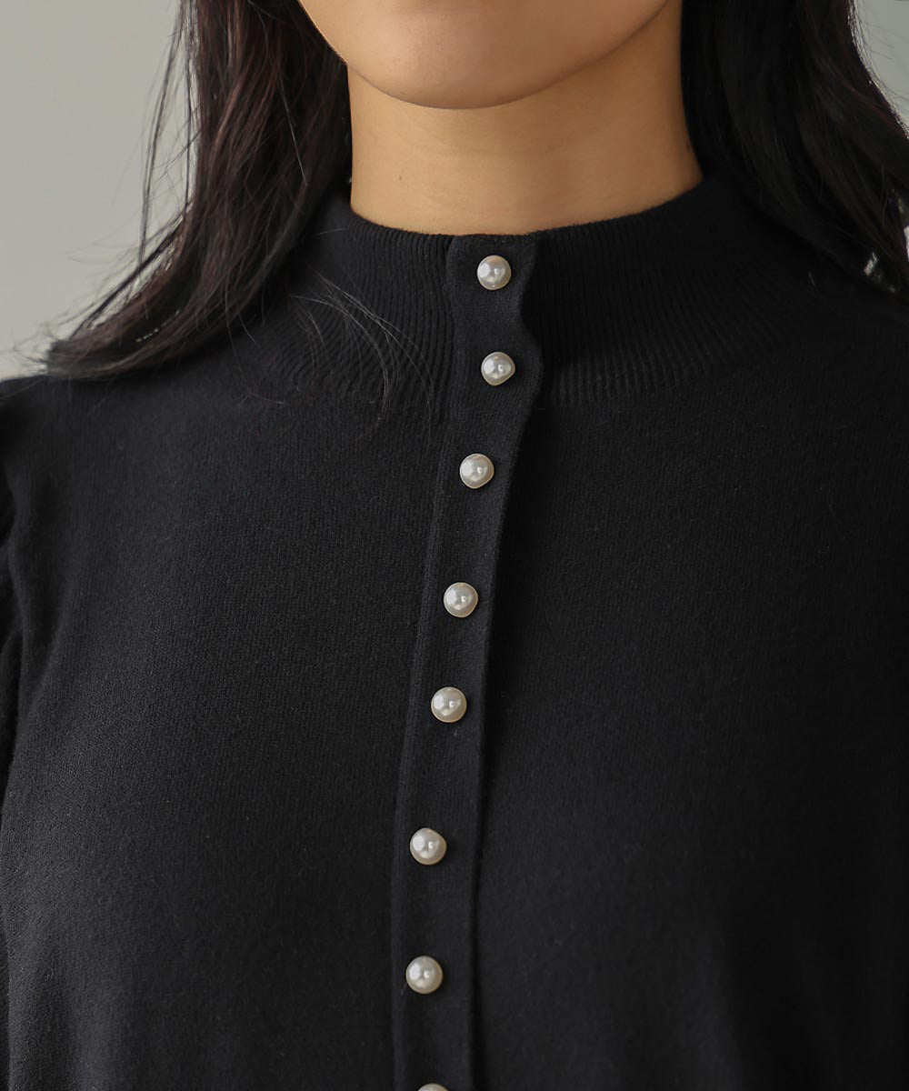 2wayパールボタンニットワンピース