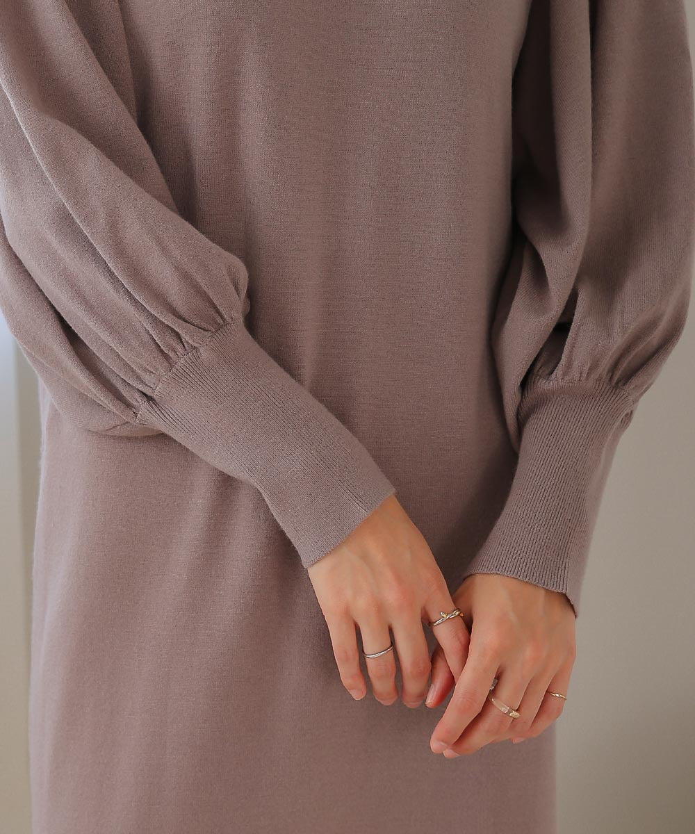 2wayパールボタンニットワンピース