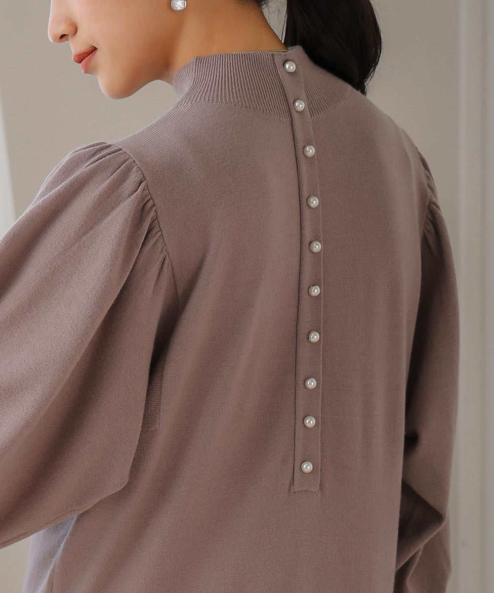 2wayパールボタンニットワンピース