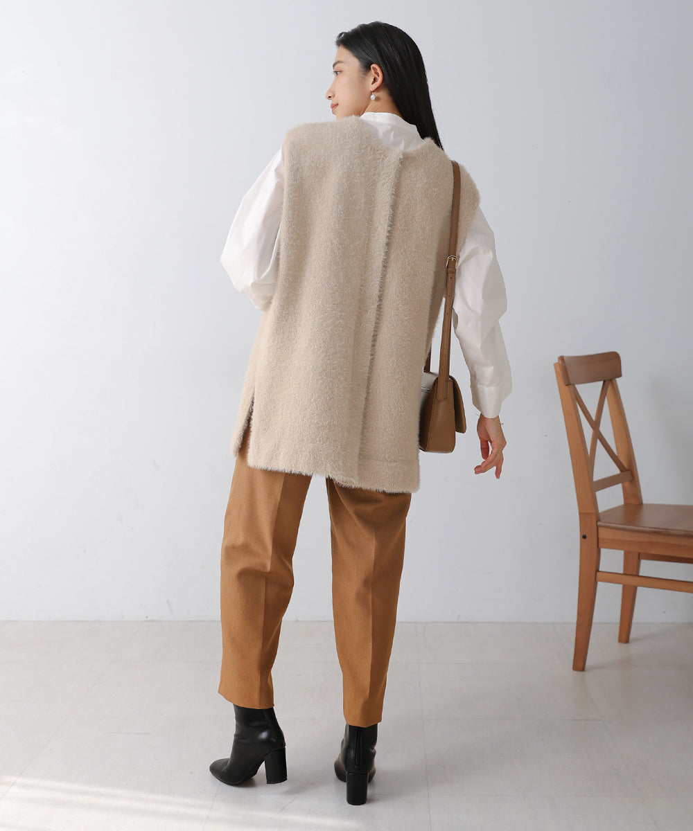 シャギー2wayニットジレ