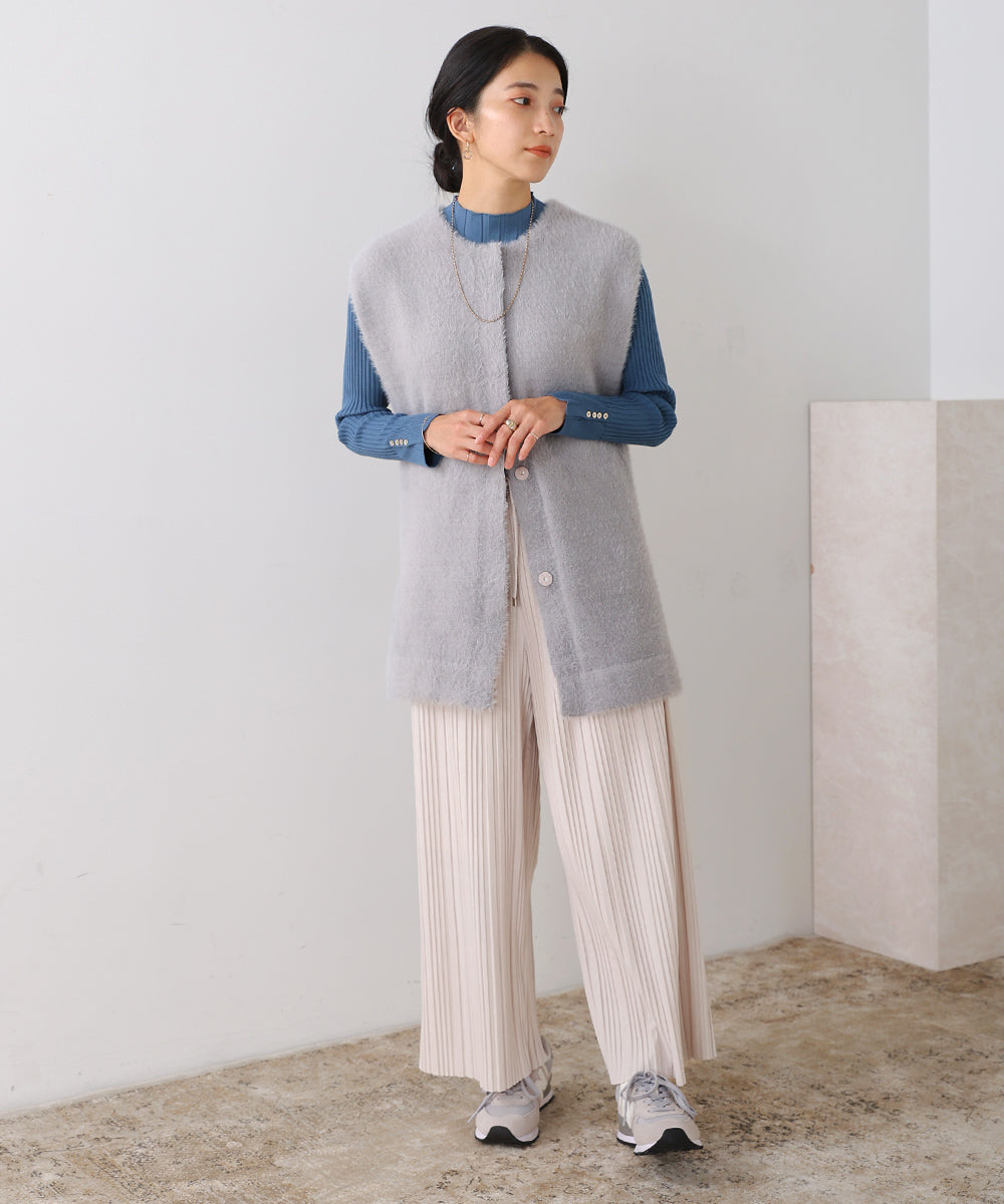 シャギー2wayニットジレ