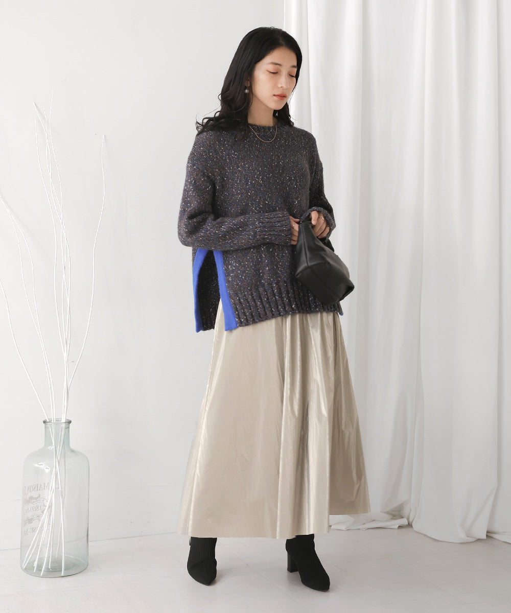 配色ミックスカラーニット