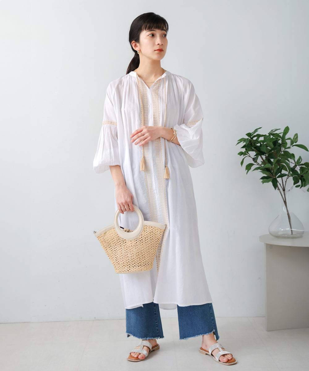 【WEB限定】インドレース柄刺繍ワンピース