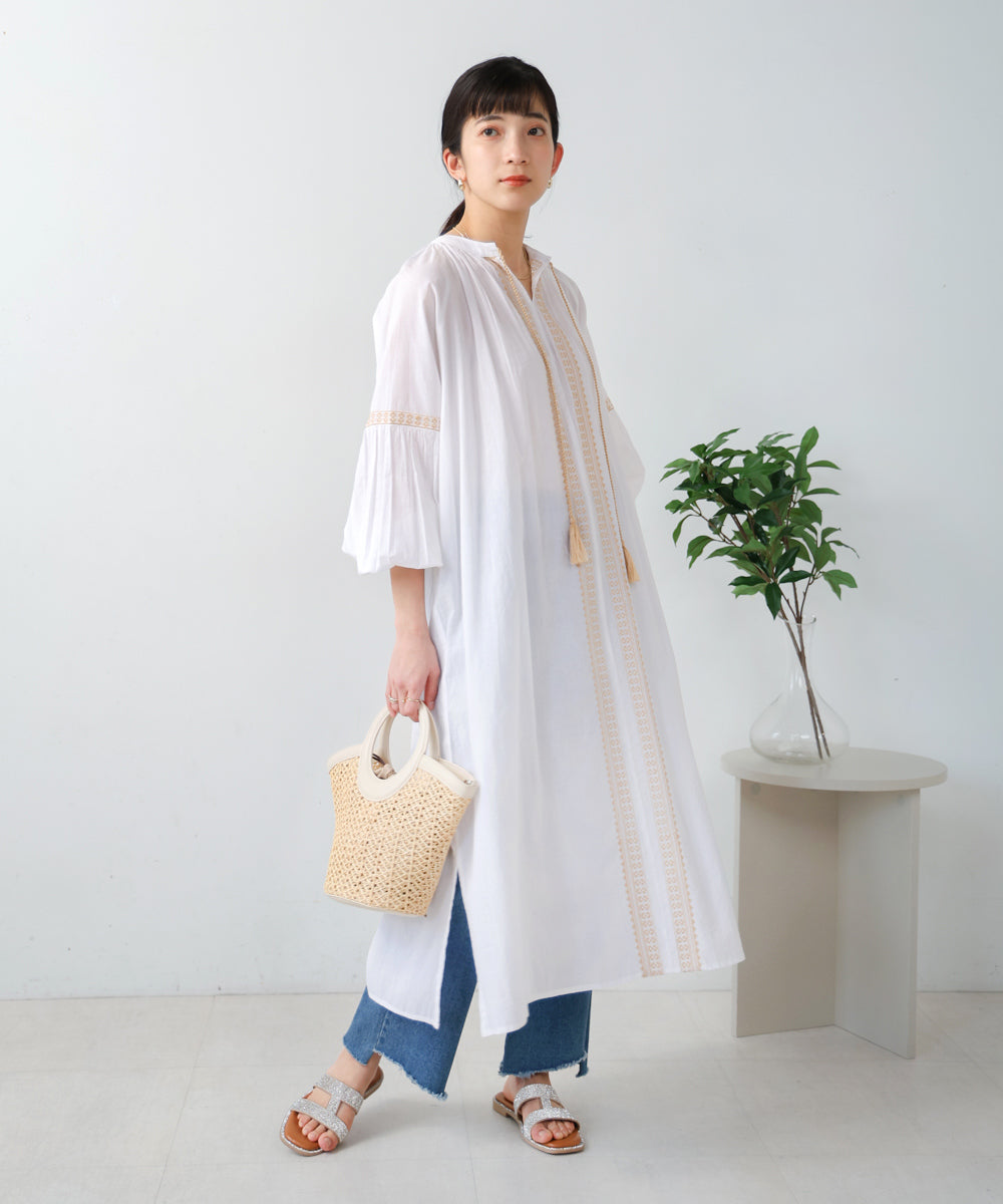 【WEB限定】インドレース柄刺繍ワンピース