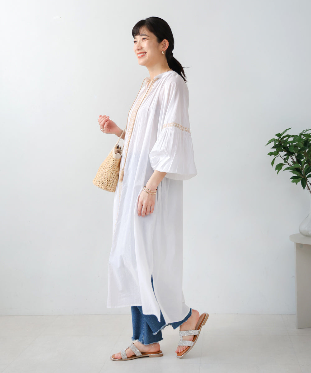 【WEB限定】インドレース柄刺繍ワンピース