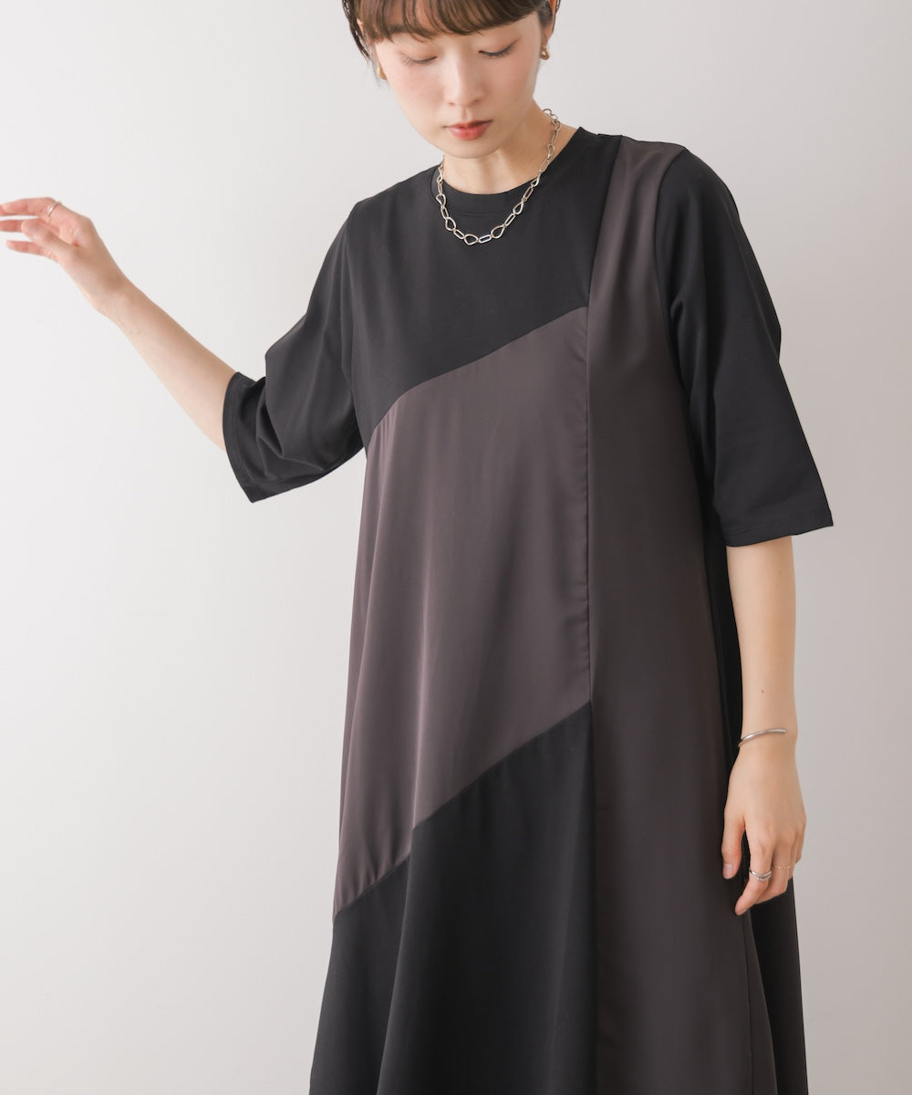 【S/TLサイズあり】ジオメトリックブロッキングワンピース