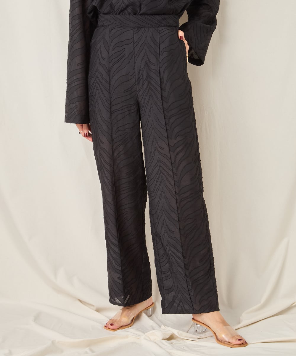 SHEER JACQUARD PANTS