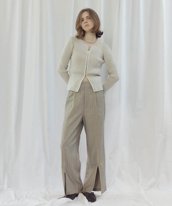 STRIPED ZIP SLIT PANTS(ストライプZIPスリットパンツ)