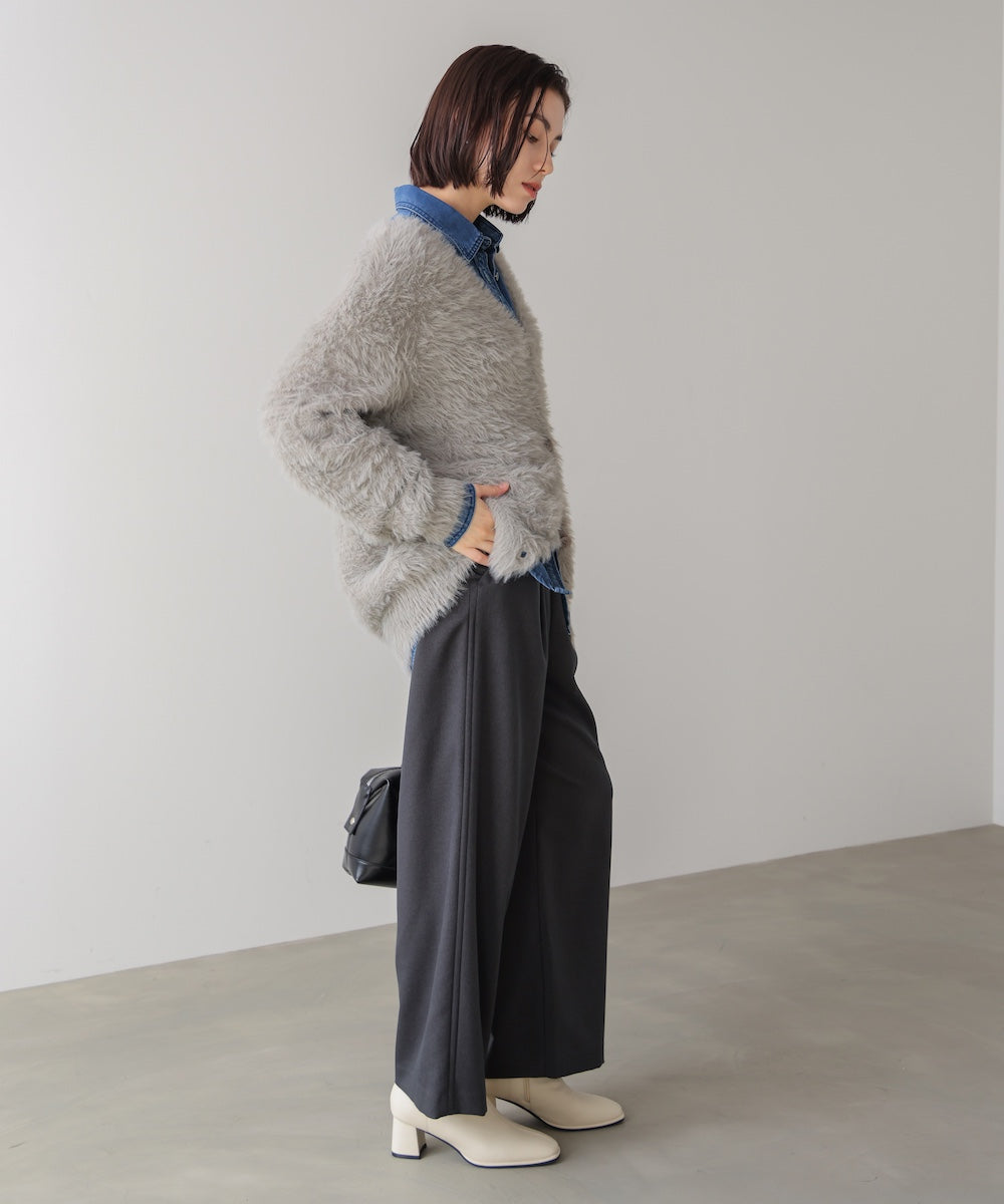 起毛加工シャギーカーディガン