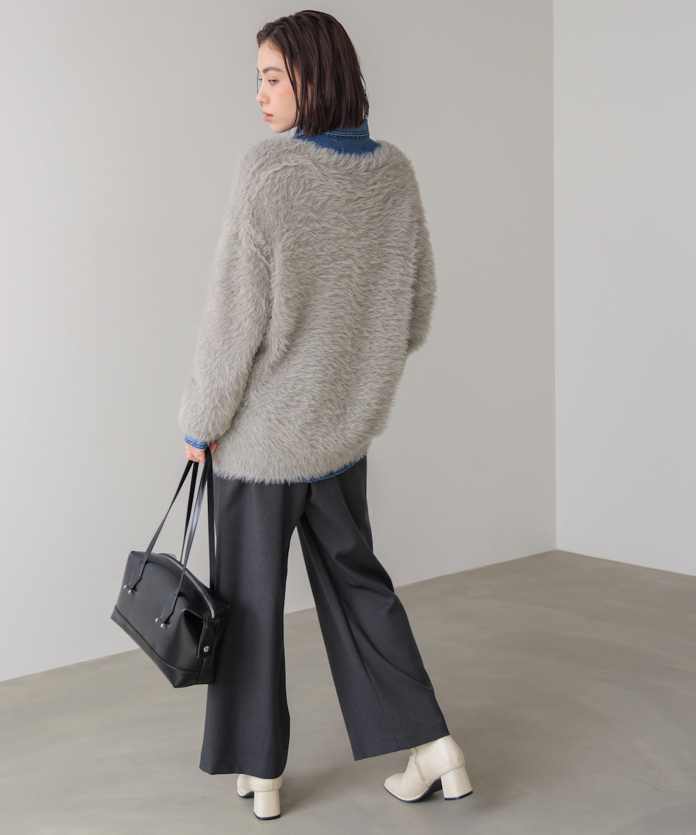 起毛加工シャギーカーディガン