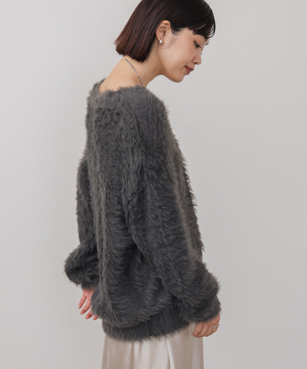 起毛加工シャギーカーディガン