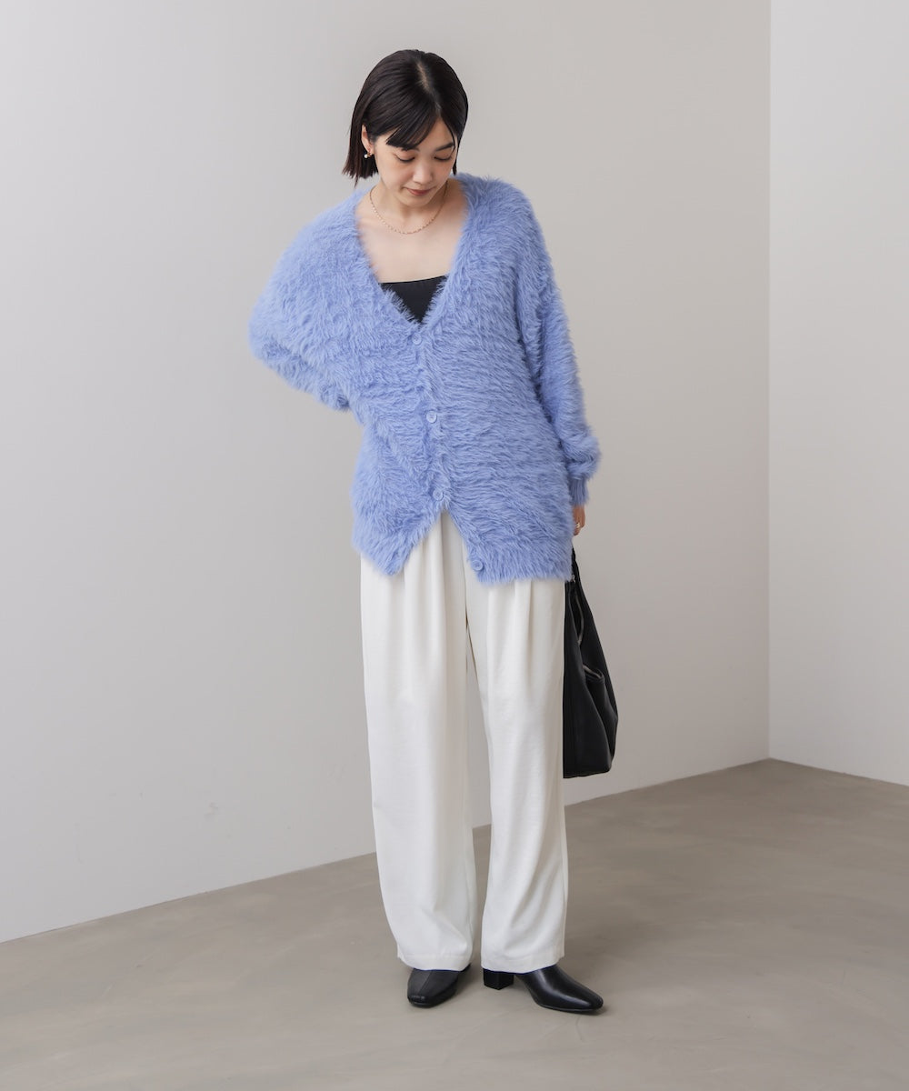 起毛加工シャギーカーディガン