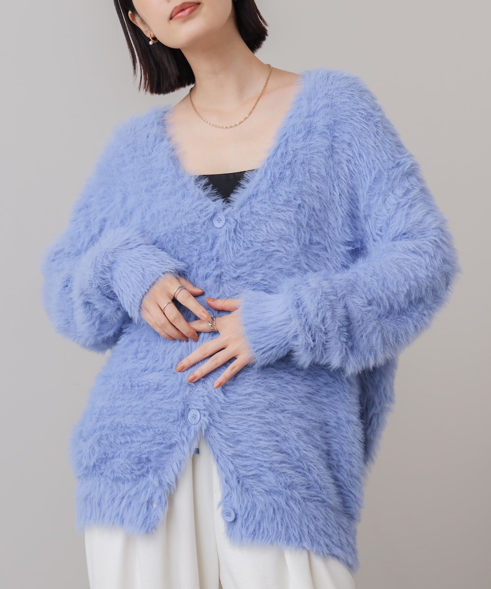 起毛加工シャギーカーディガン