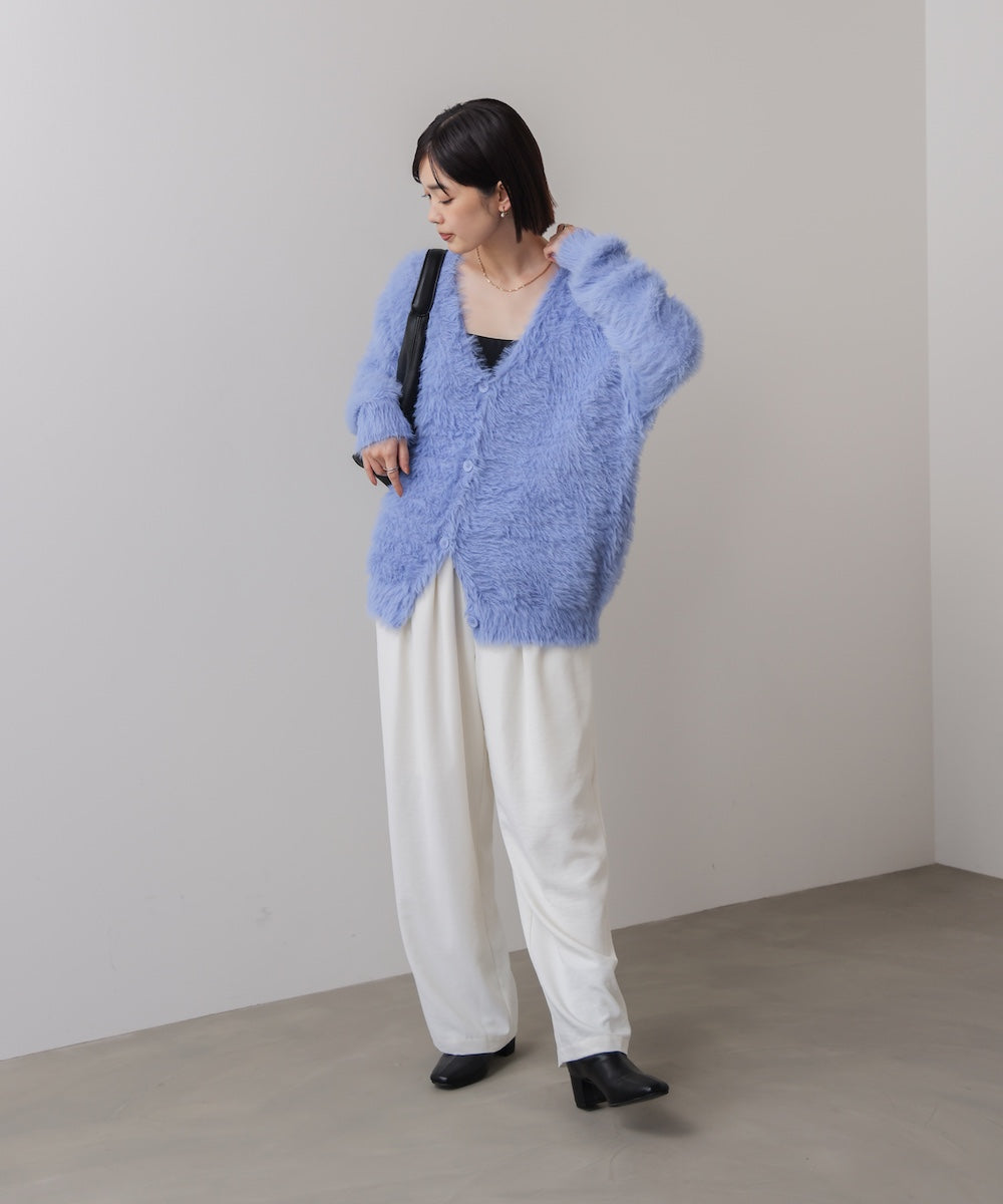 起毛加工シャギーカーディガン