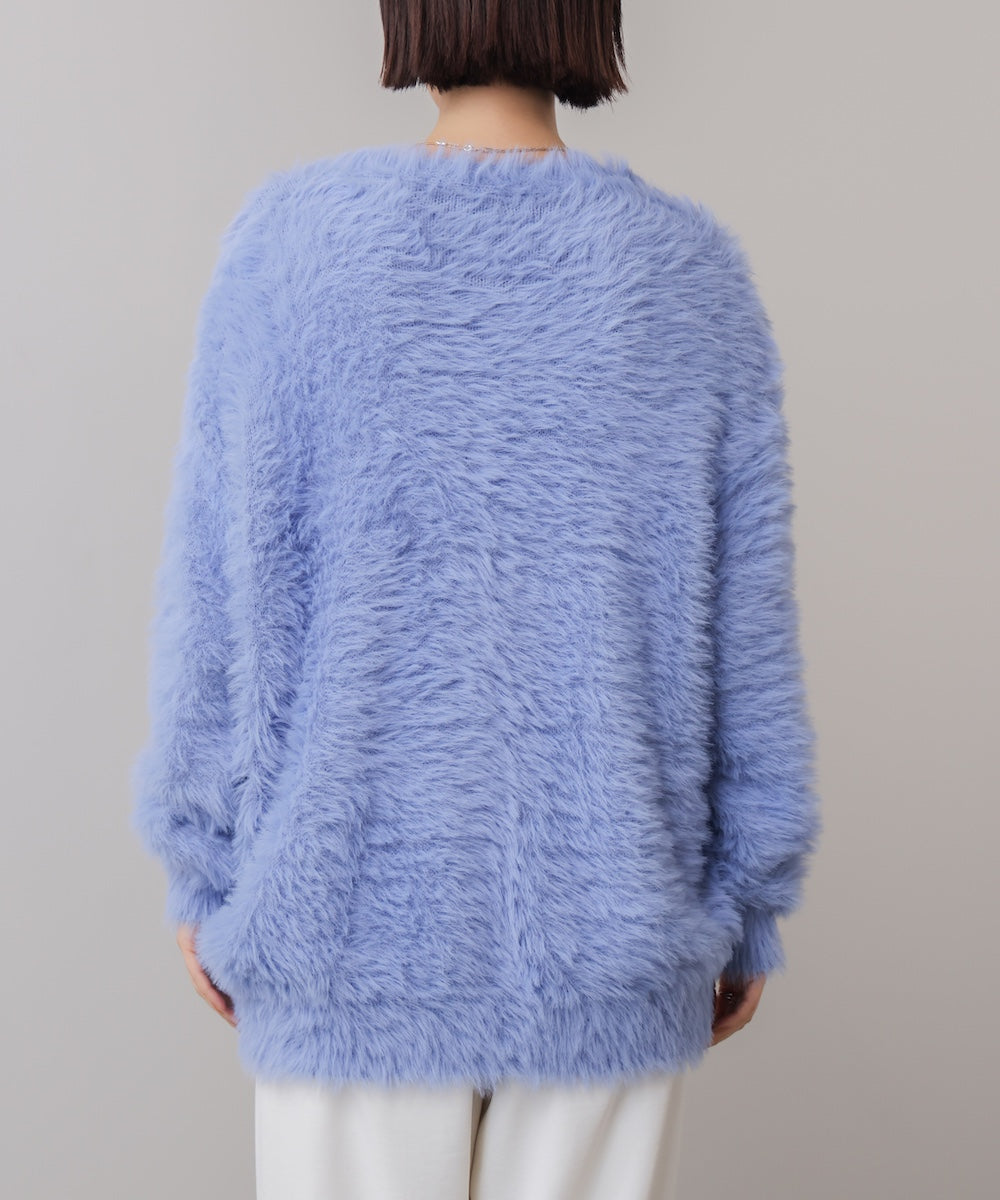 起毛加工シャギーカーディガン