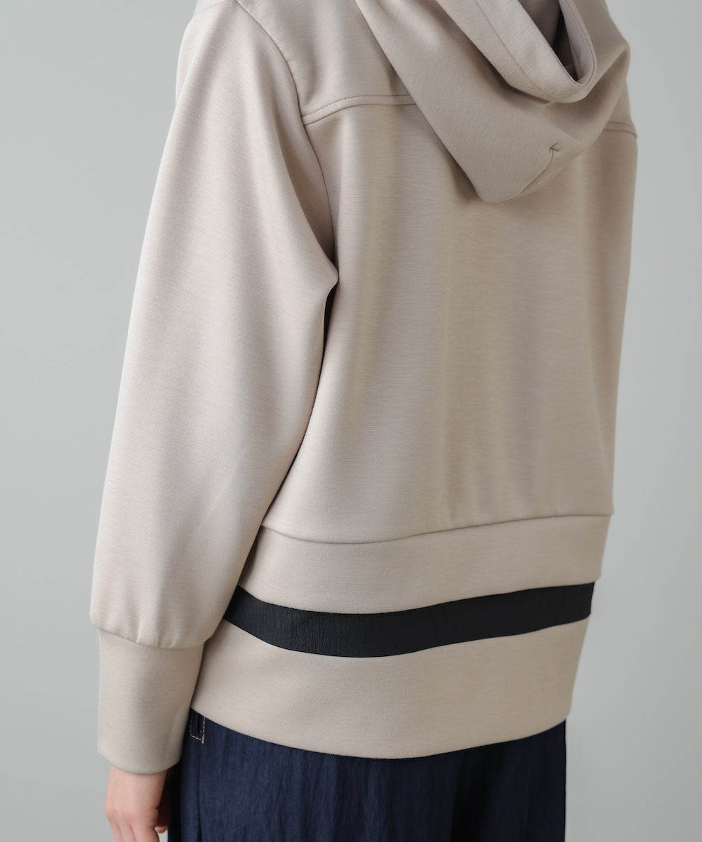 裾レイヤードバックラインZipパーカー