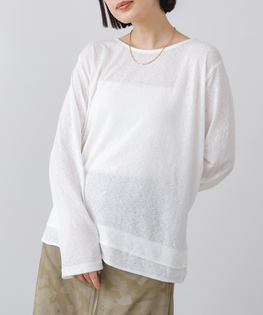 【WEB限定】オーバーサイズシアーウエストマークトップス