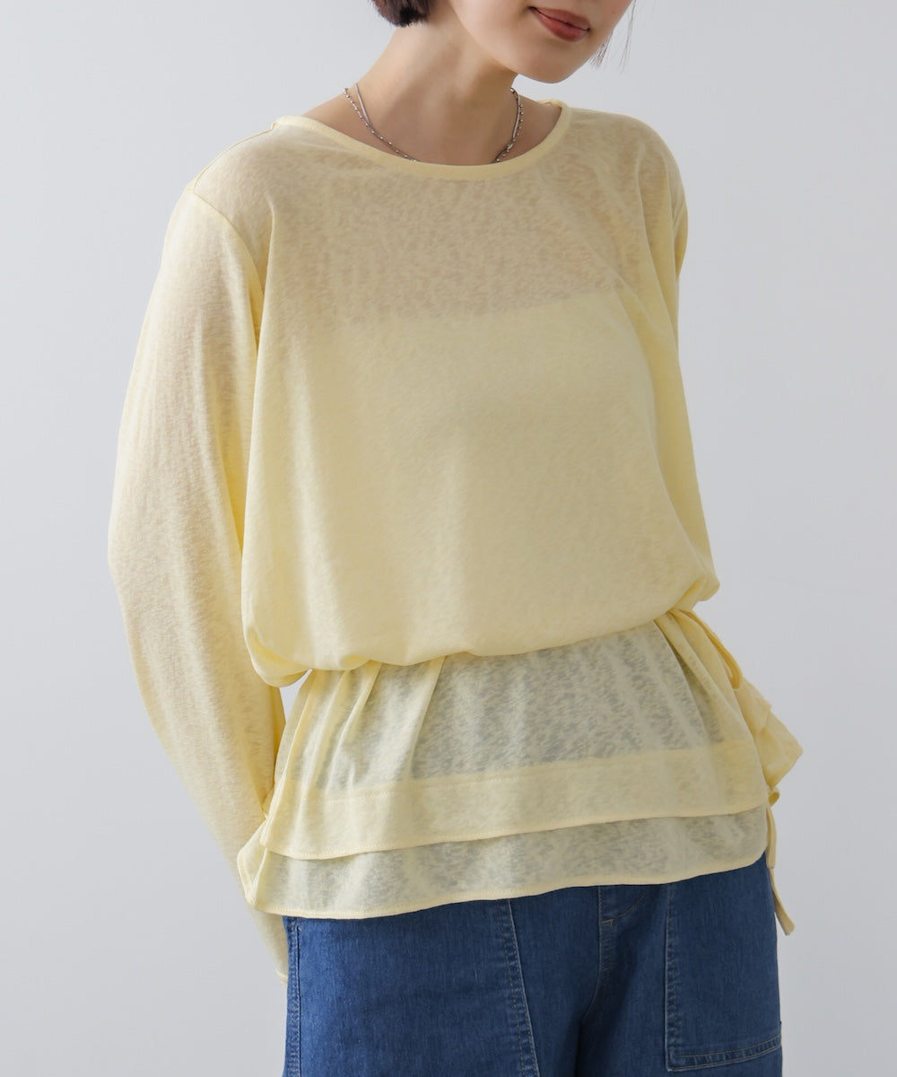 【WEB限定】オーバーサイズシアーウエストマークトップス