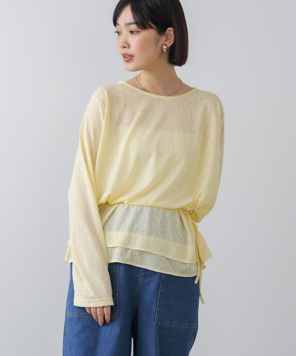 【WEB限定】オーバーサイズシアーウエストマークトップス