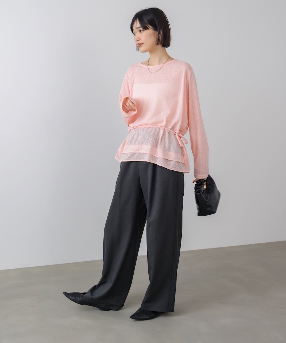 【WEB限定】オーバーサイズシアーウエストマークトップス