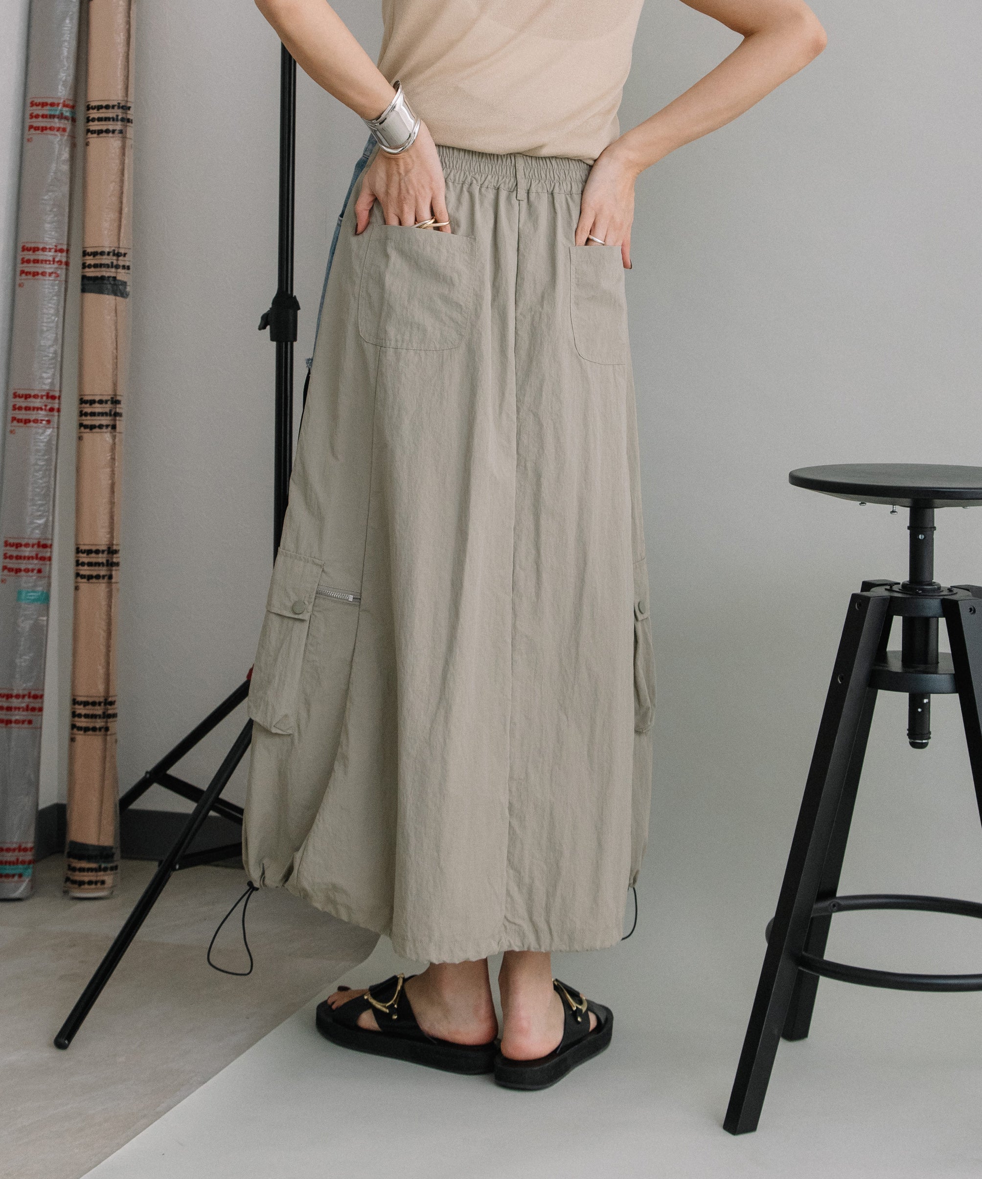 DENIM×MILITARY RM SKIRT