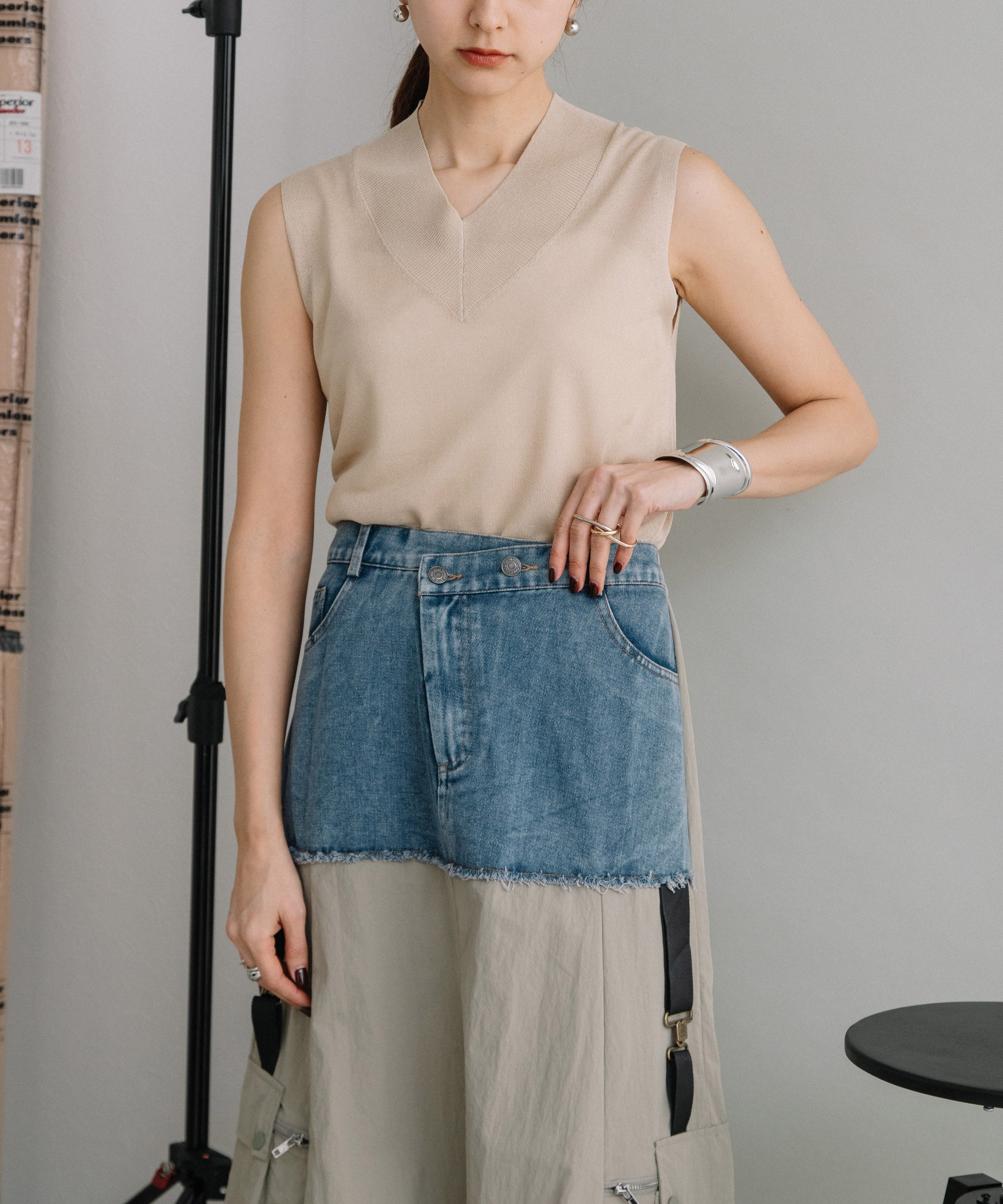 DENIM×MILITARY RM SKIRT