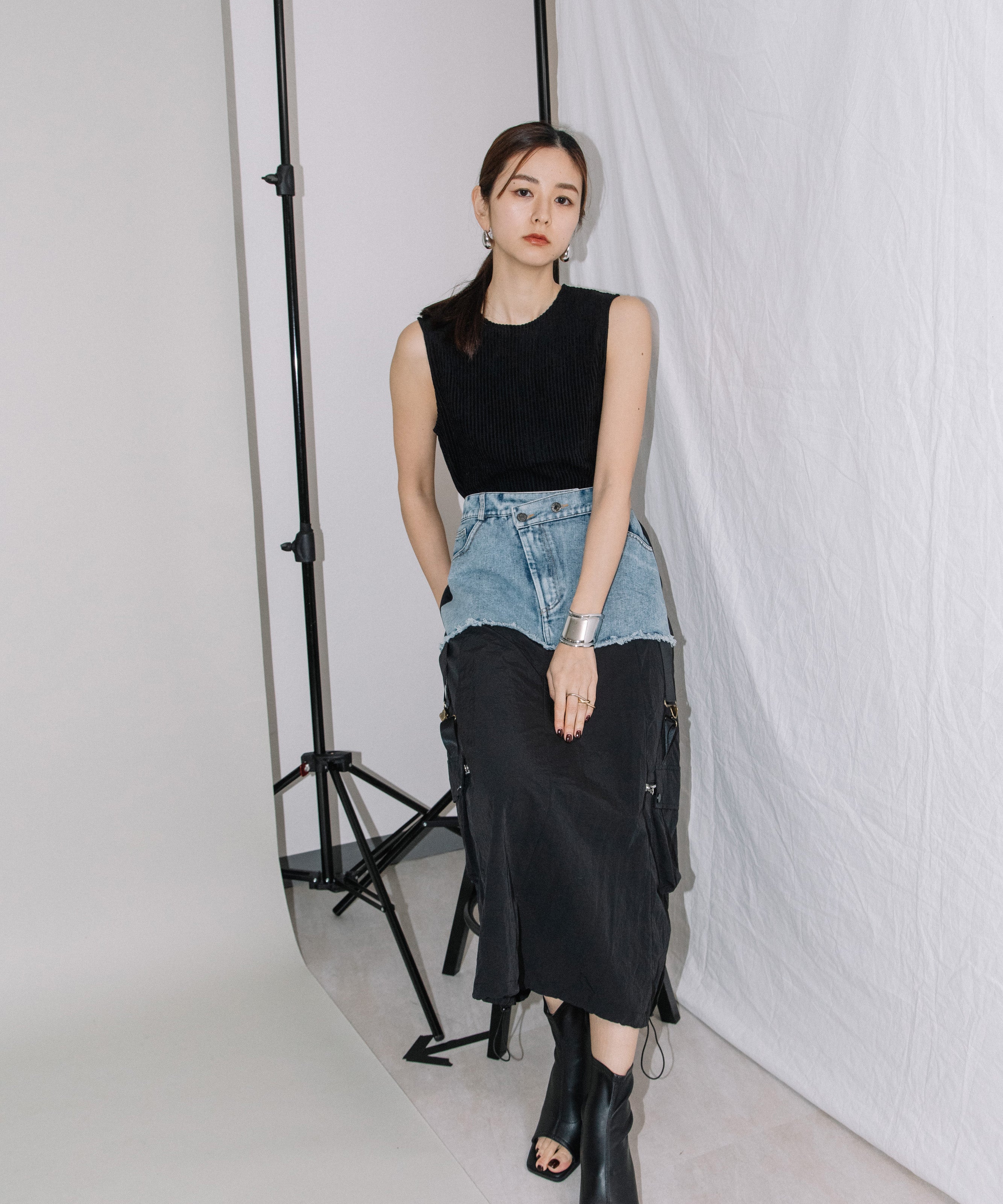 DENIM×MILITARY RM SKIRT