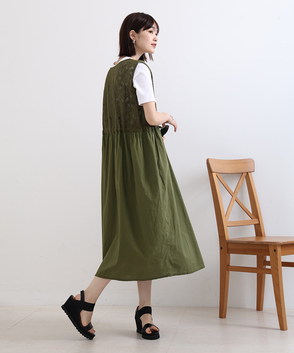 かぎ針編み ノースリーブワンピース