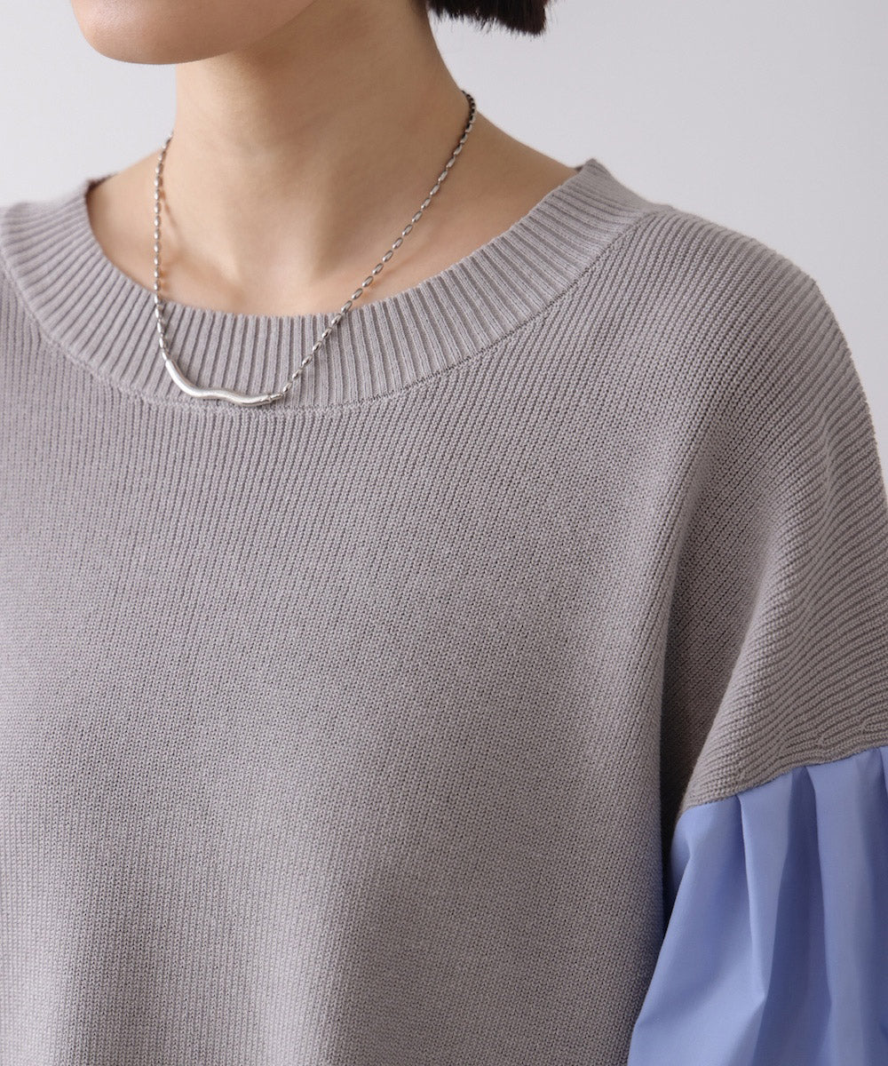 【WEB限定】布帛シャツドッキングニットプルオーバー