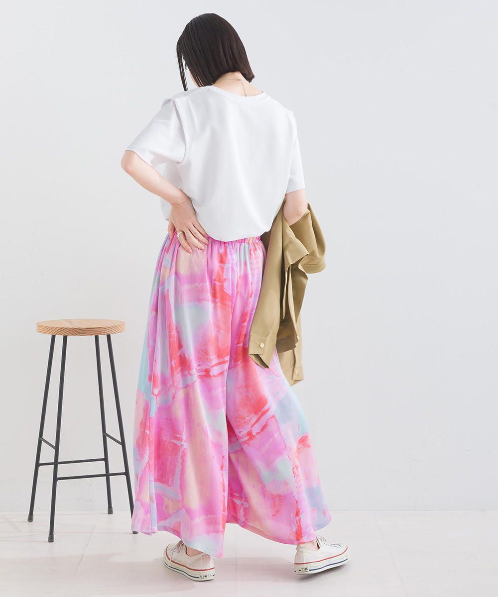 ぼかし柄フレアスカンツ