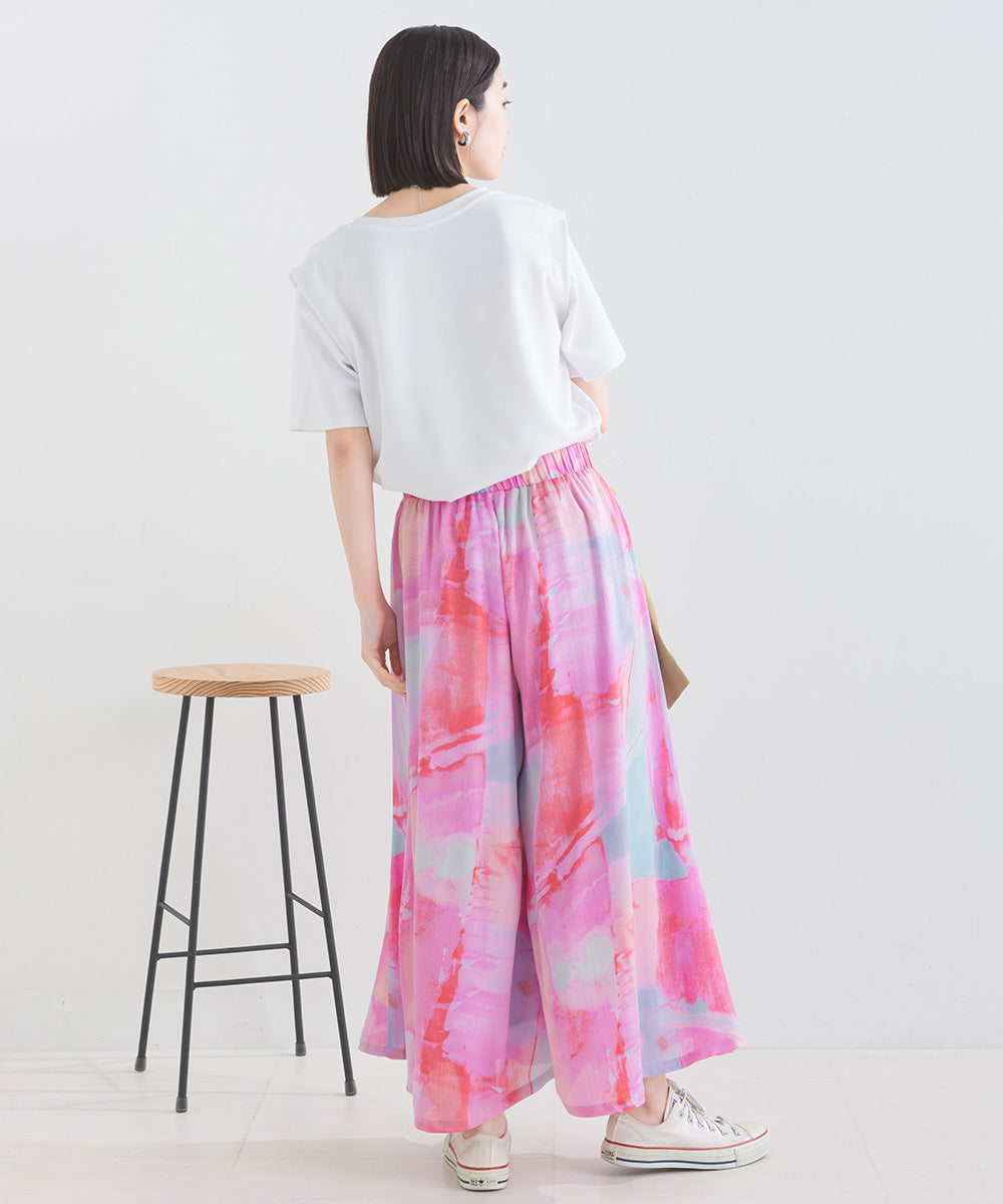 ぼかし柄フレアスカンツ