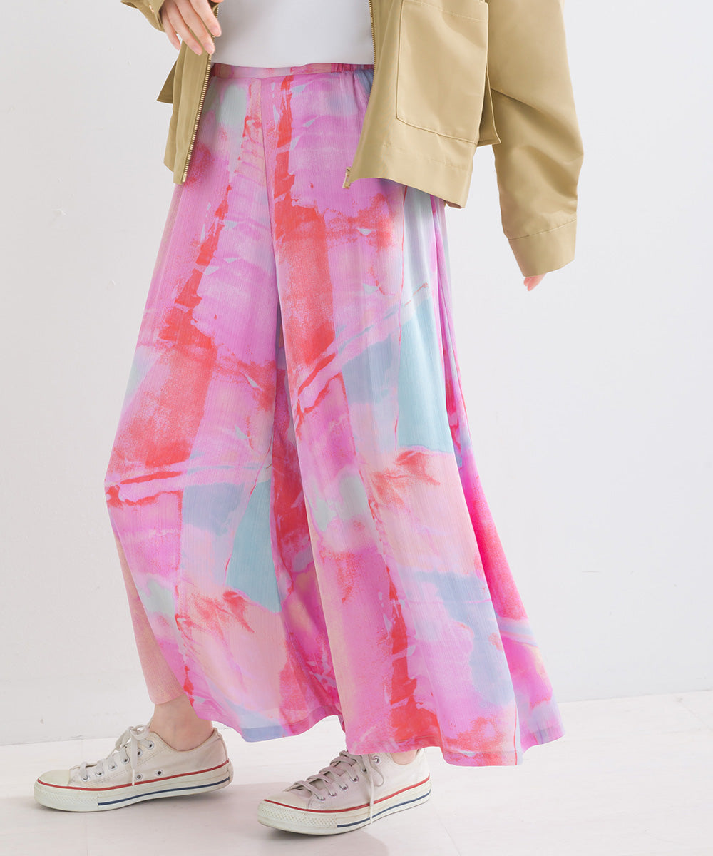 ぼかし柄フレアスカンツ