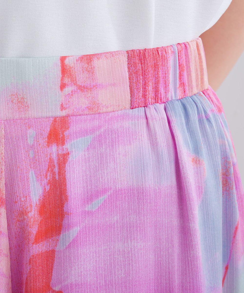 ぼかし柄フレアスカンツ