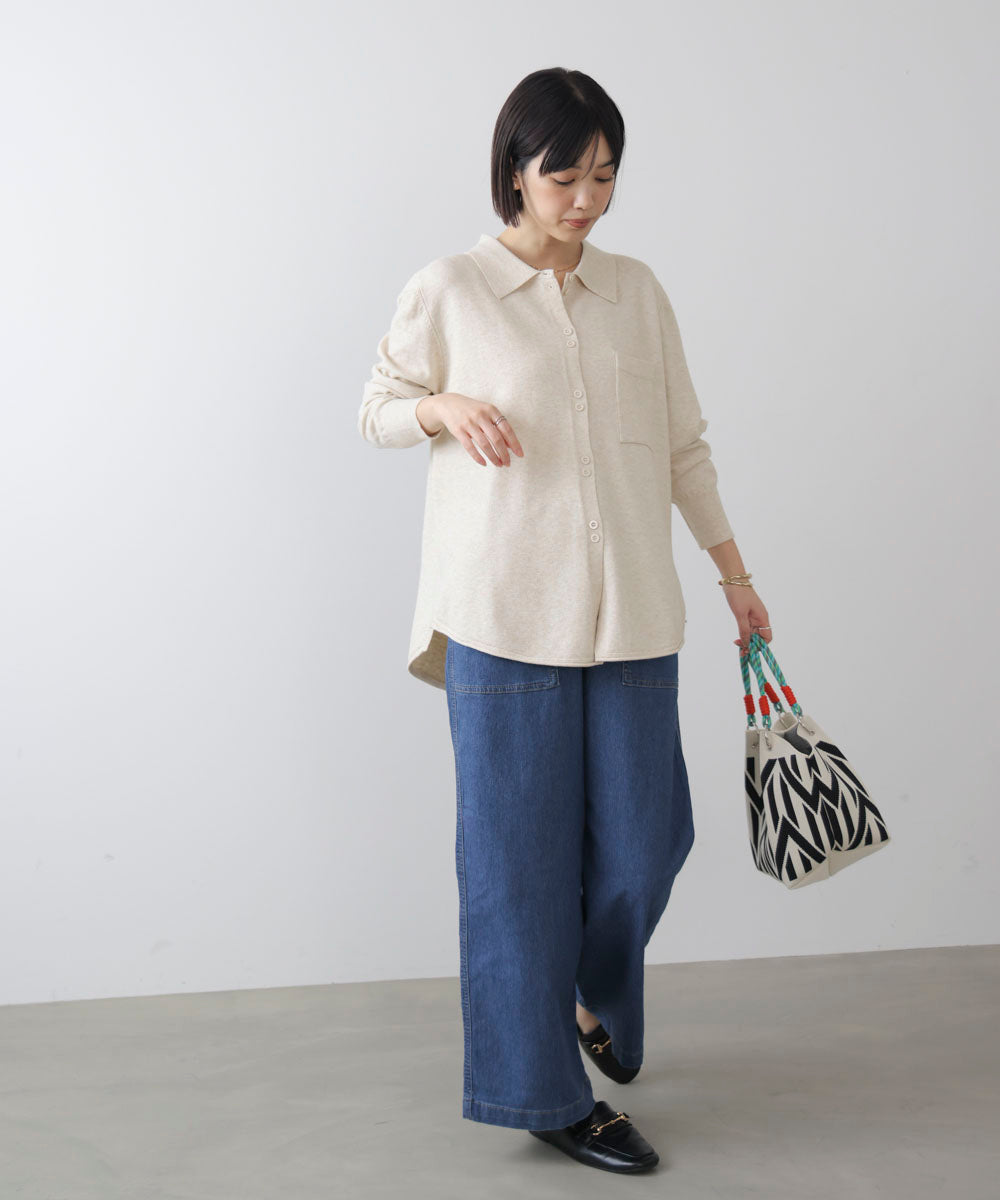 ニットポロカーディガン