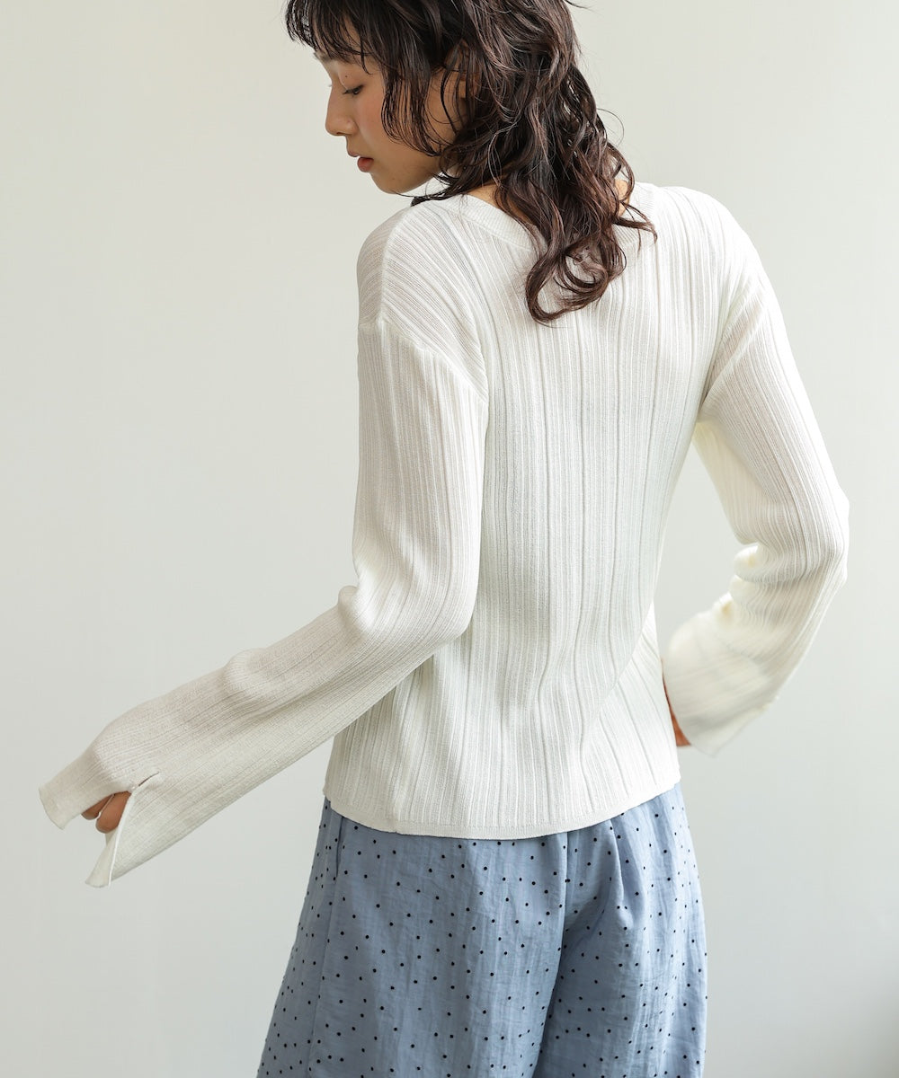 前後2WAYリボン付ニットカーディガン