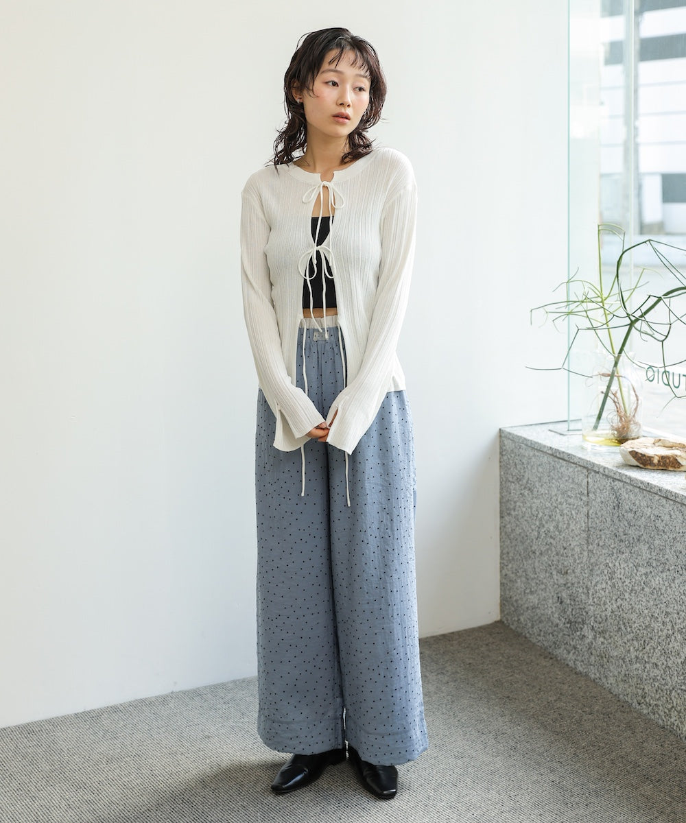 前後2WAYリボン付ニットカーディガン