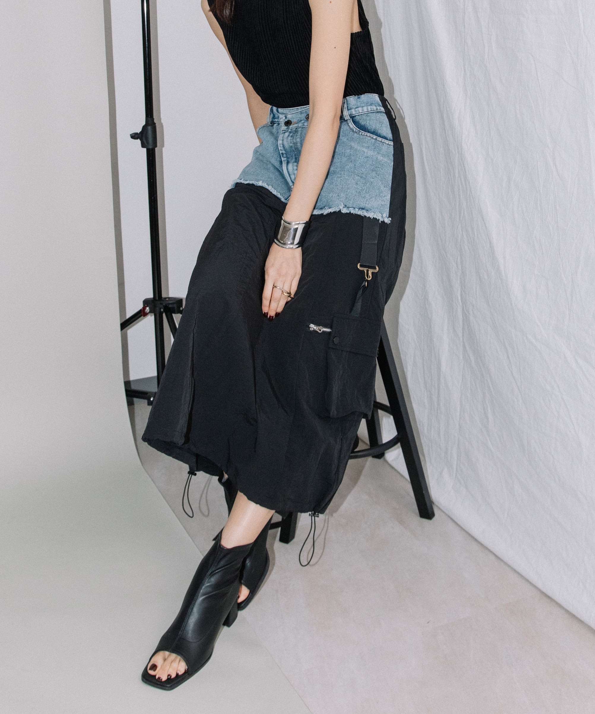 DENIM×MILITARY RM SKIRT