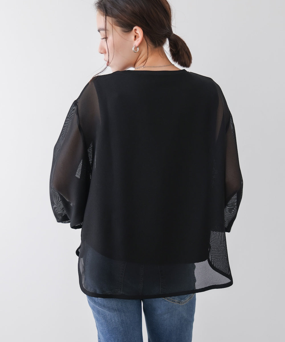 メッシュシアーレイヤードプルオーバー