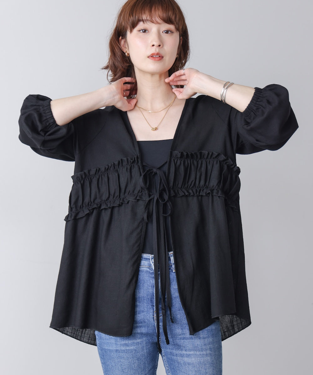 綿麻カーディガン