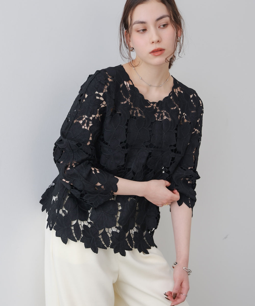 【WEB限定】ケミカルレースブラウス