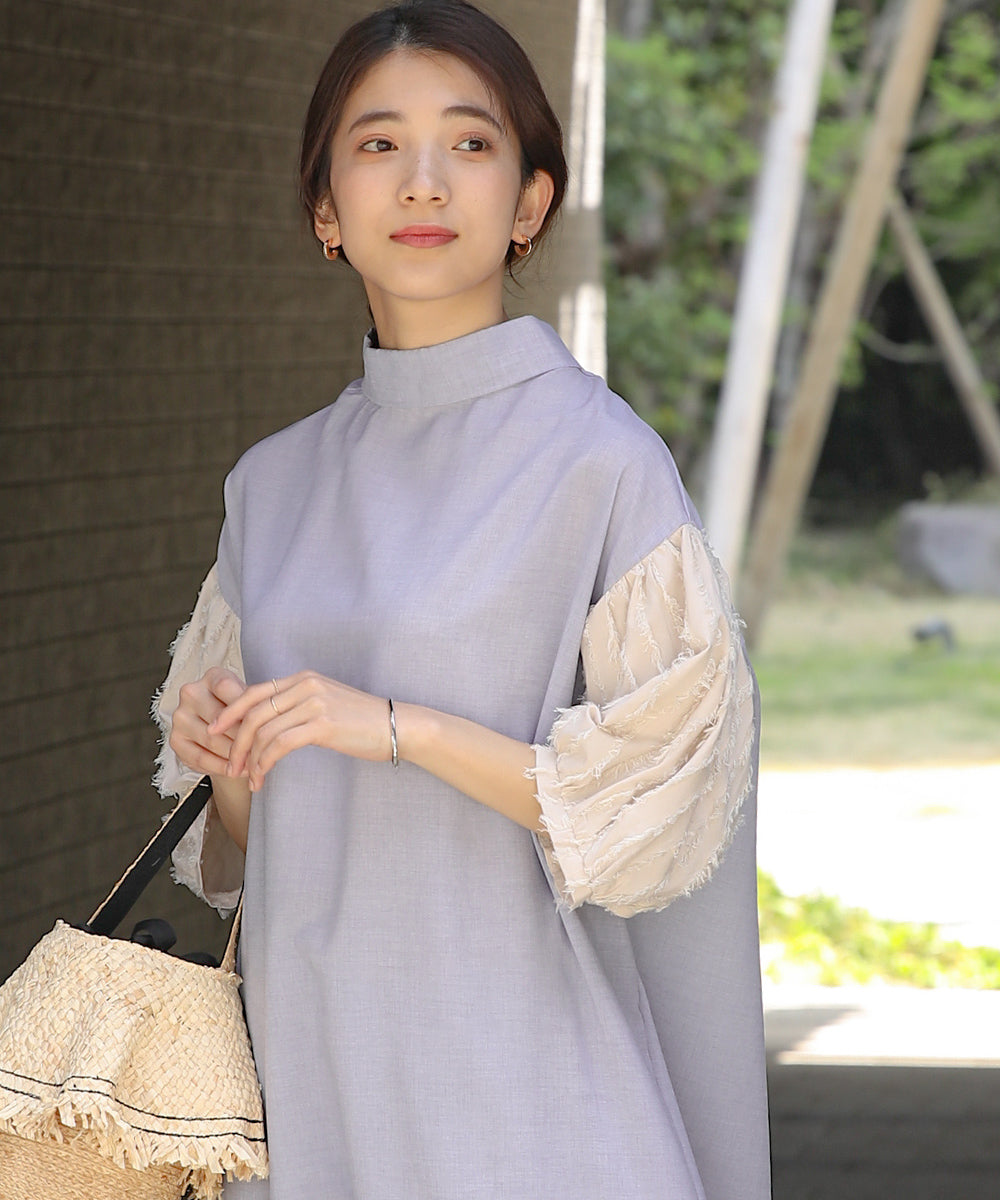BouJeloud ロールネックロングワンピース