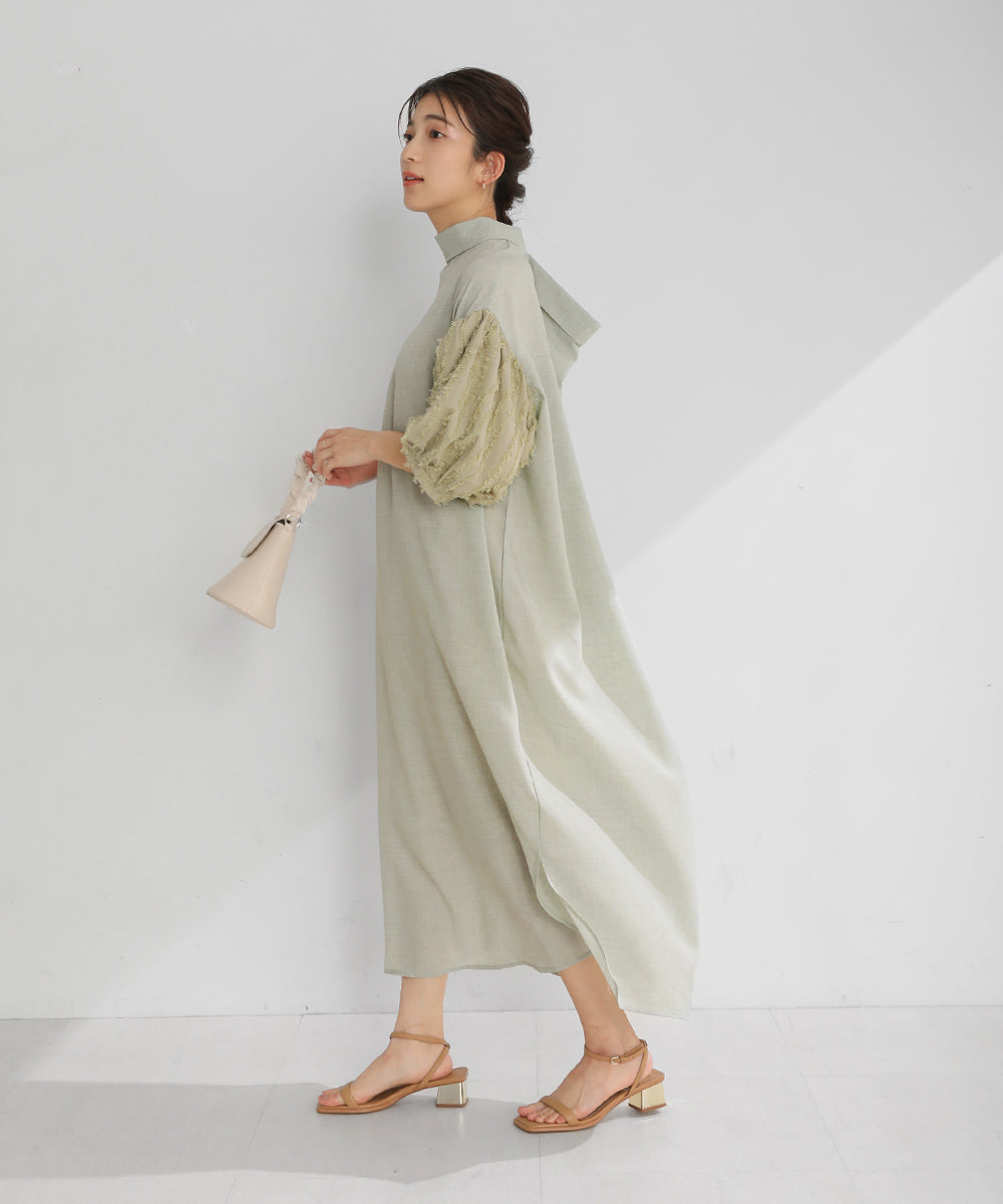 BouJeloud ロールネックロングワンピース