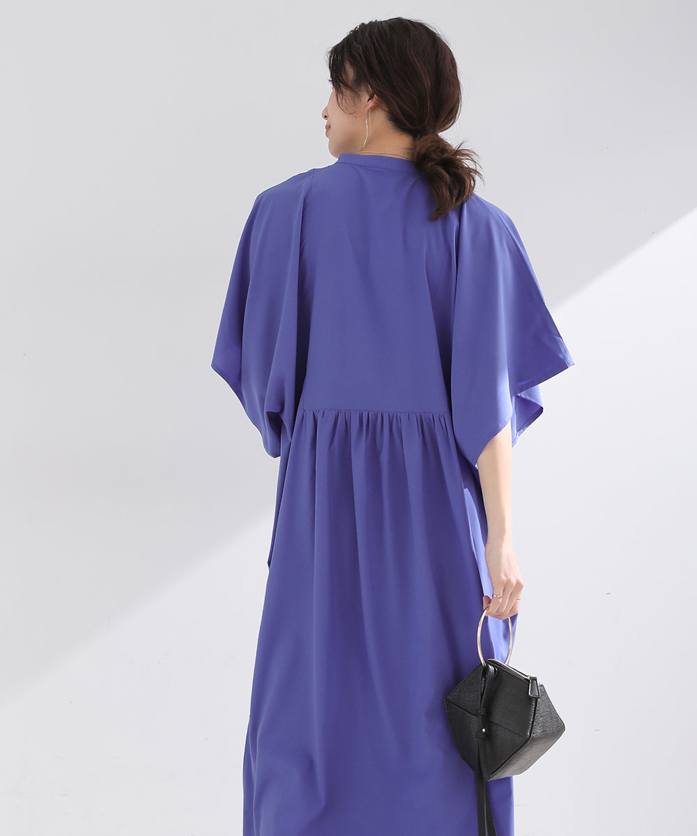 BouJeloud シルキーストレッチカフタンシャツワンピース