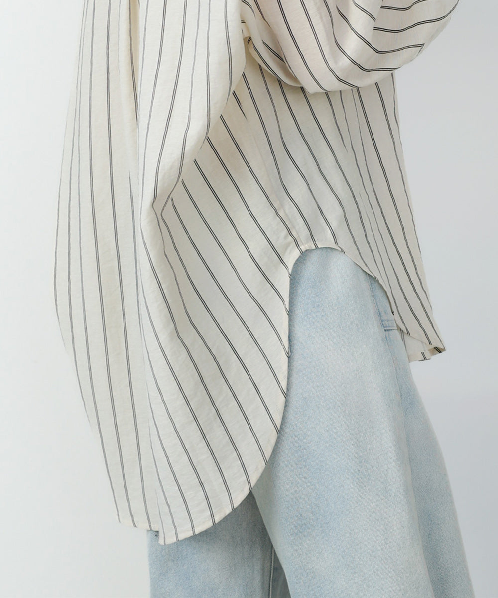 シアーストライプシャツ