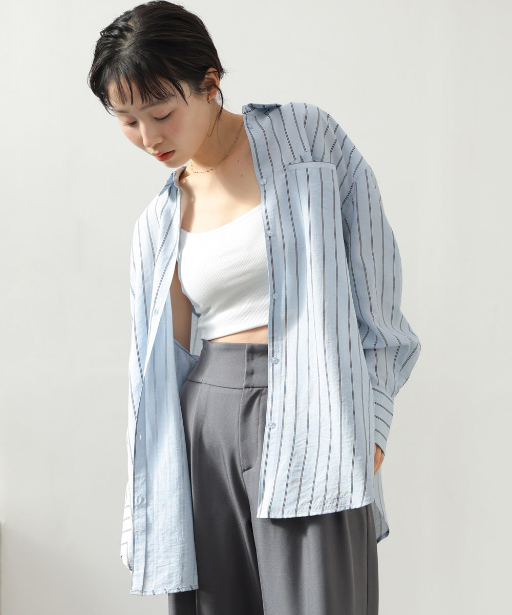 シアーストライプシャツ