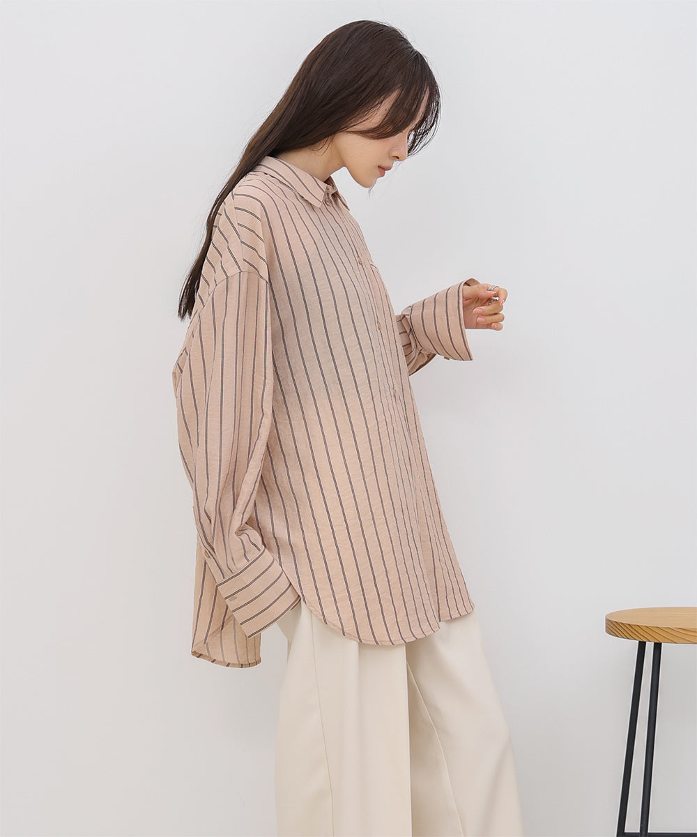 シアーストライプシャツ